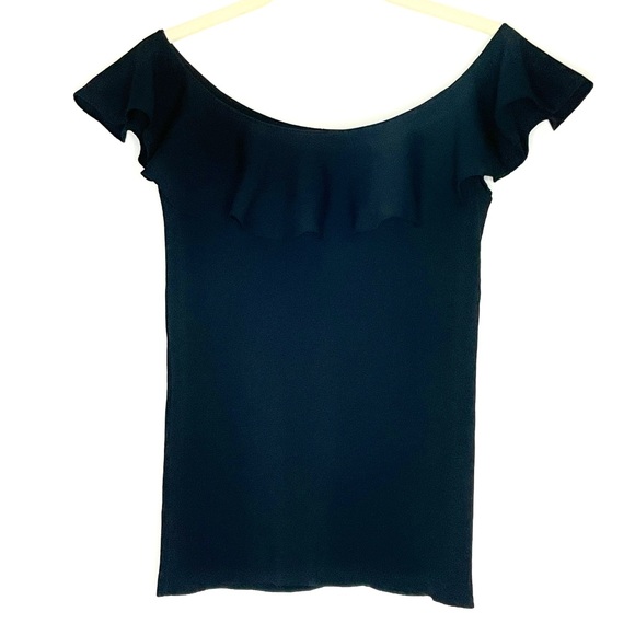 Black Off-shoulder Going-Out Top NWOT - Picture 1 of 5